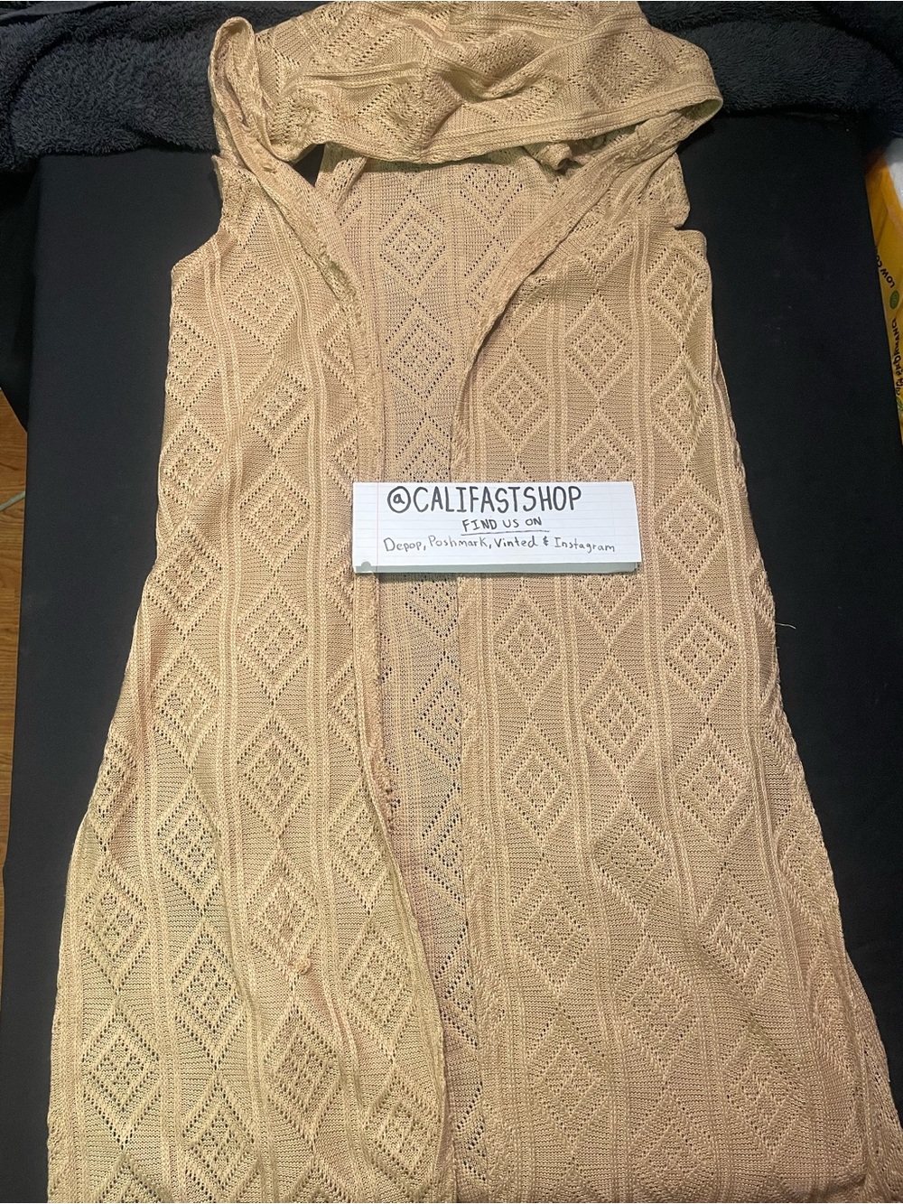 Sleeveless Hooded Maxi Dress in Beige - Lightweight Knit